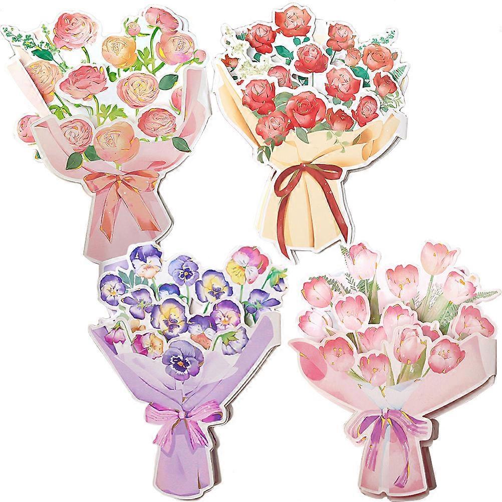 Mother's Day Cards Greeting Card for Writing 16Sets with Bouquet Design