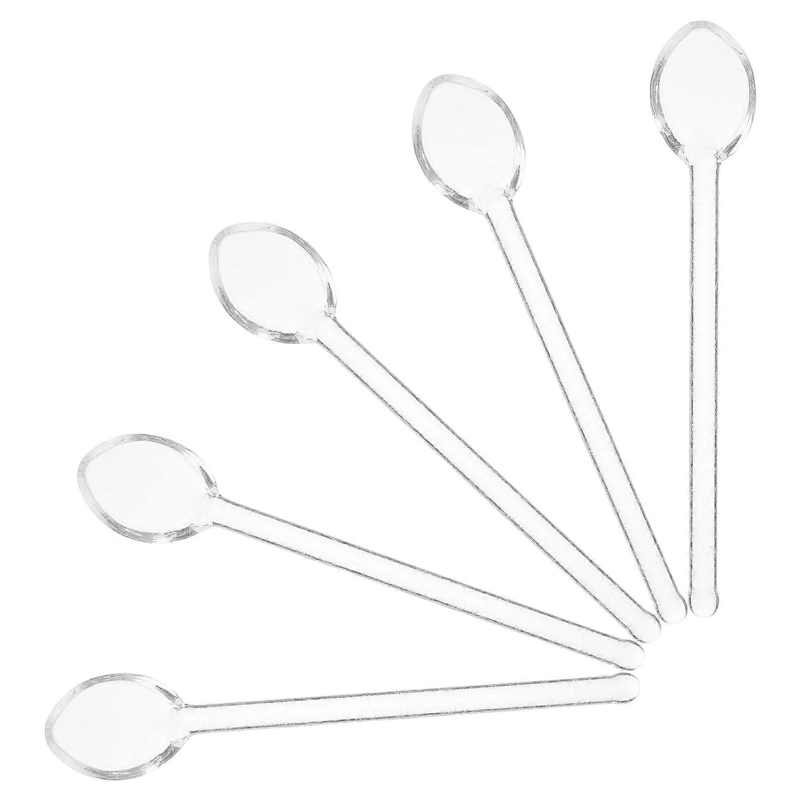 20Pcs Transparent Glass Coffee Spoons for Mixing Multi-Use Stirrers