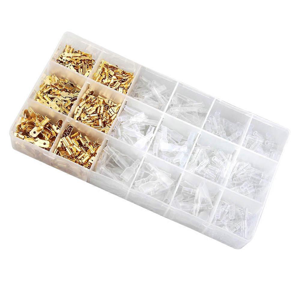 Insulated Terminal Connector Set for Connection 1200Pcs Golden Cold Pressed