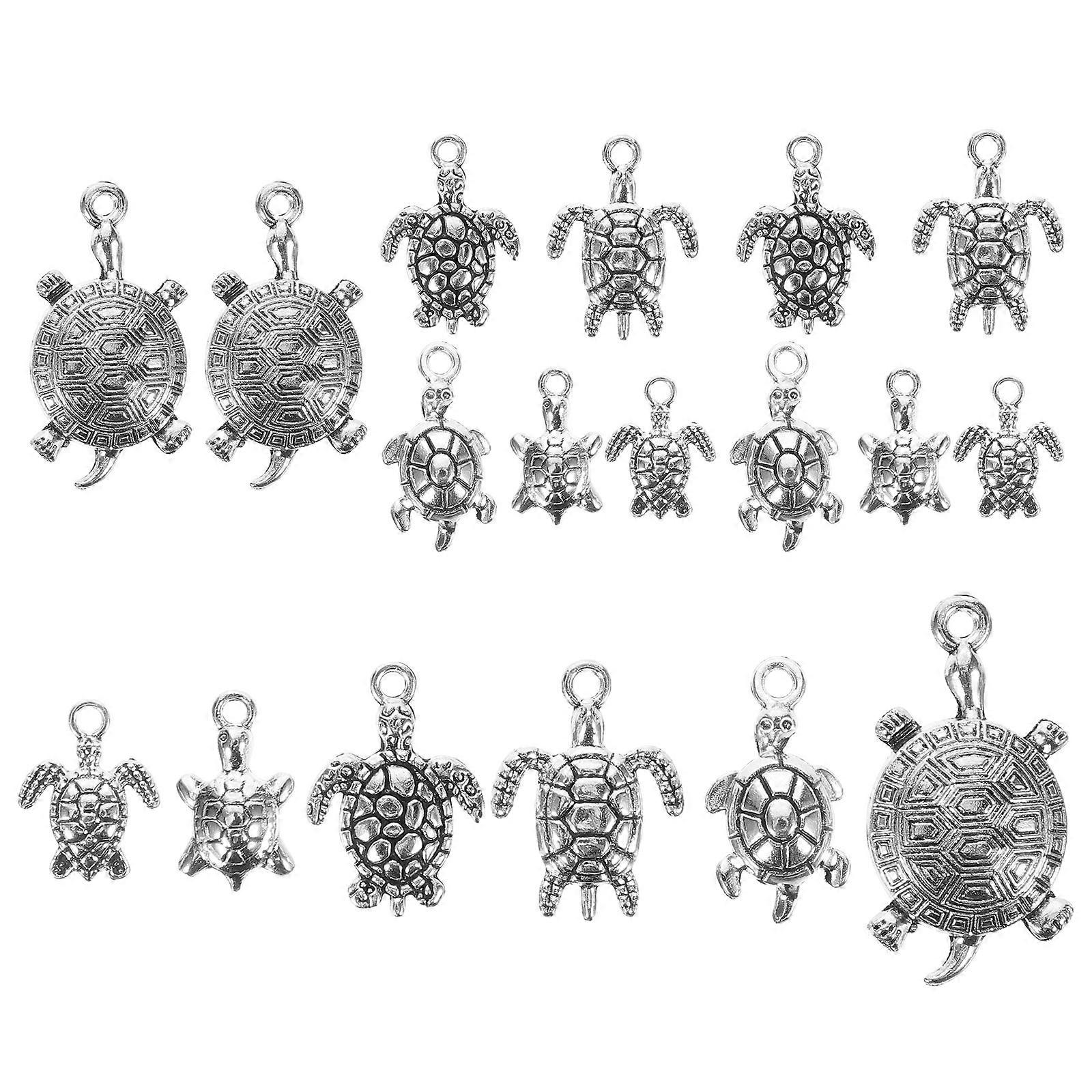 Alloy Turtle Pendants for DIY Keyring Pendant Making 18Pcs Pack