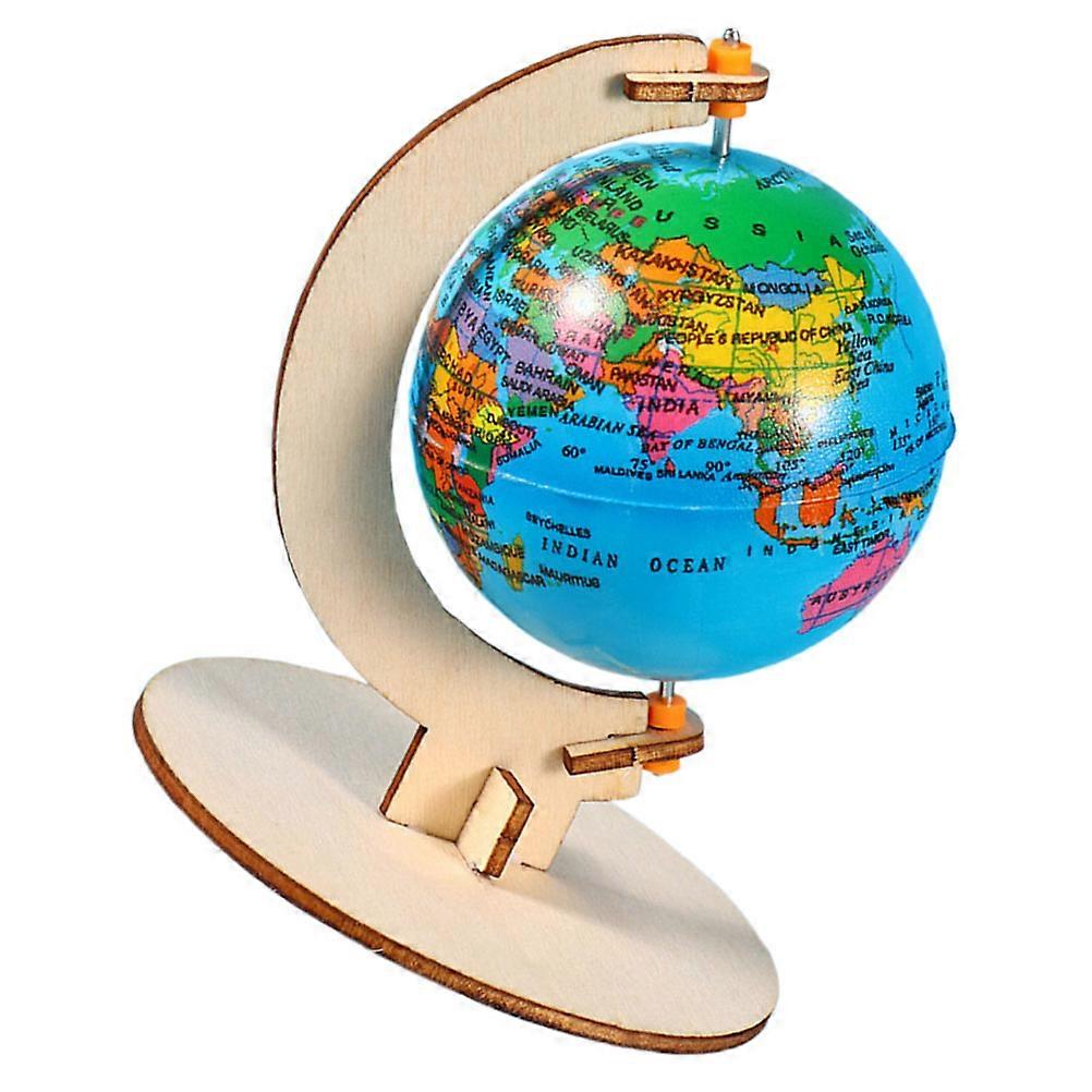 Wooden Teaching Globe for Kids Science Craft 3Pcs Educational DIY Globe