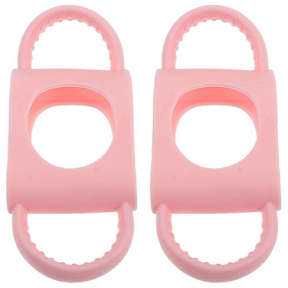 Universal Baby Bottles Handle Silicone Grip 4Pcs Pink Bottles Handle