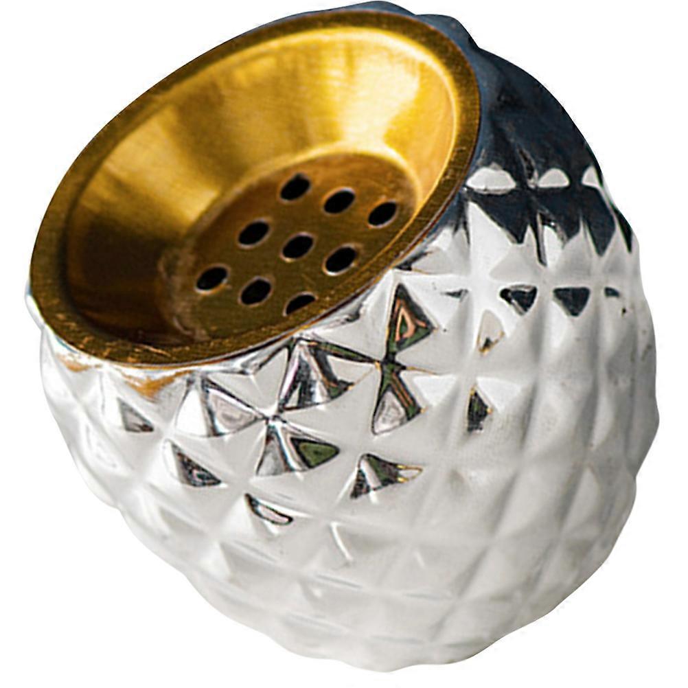 Silver Ceramic Incense Burner for Desktop Use 5Pcs Holder