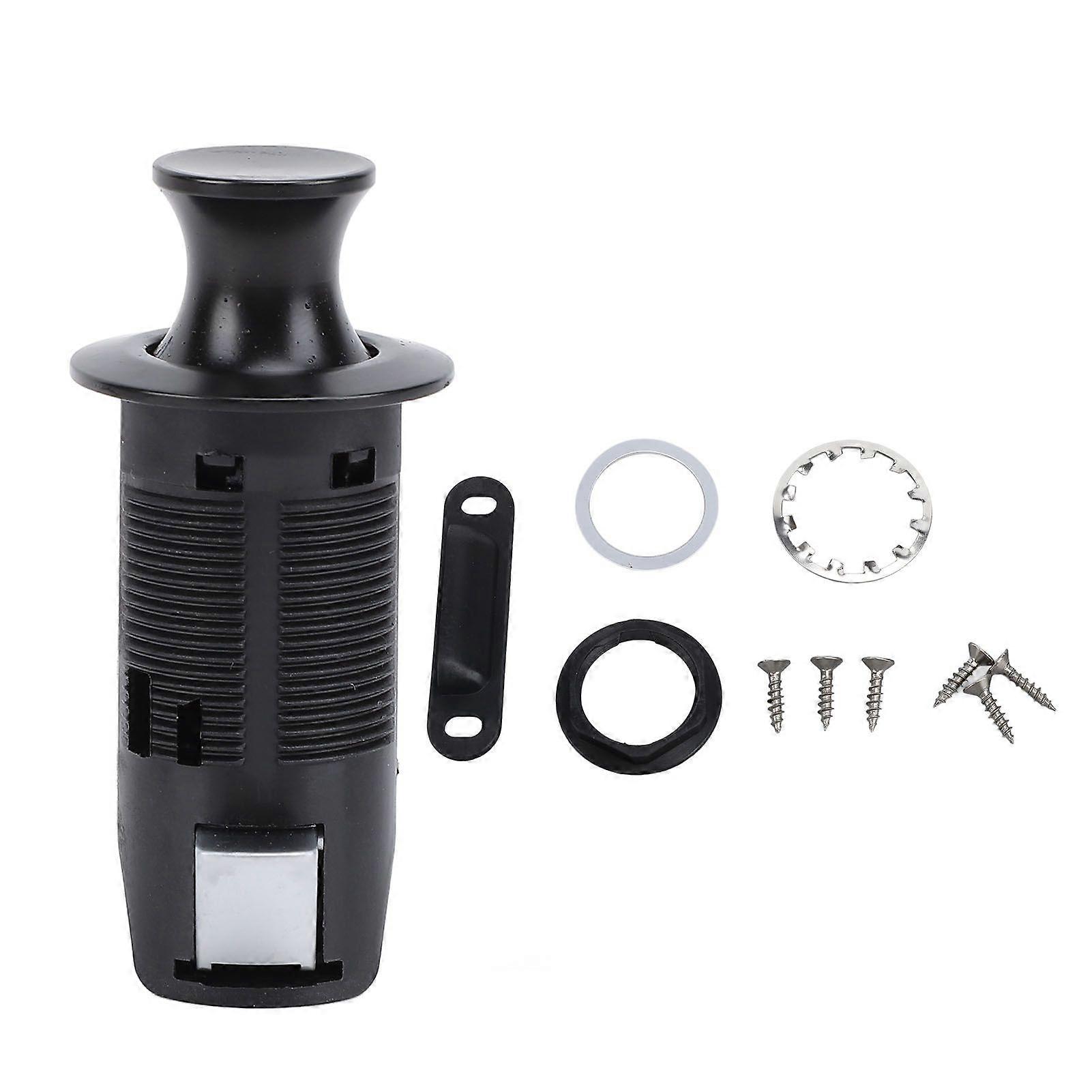 Cabinet Push Button Lock Stylish Look Keyless Cupboard Drawer Push Button Latch Knob for RV Yacht Motorhome Campervan Caravan Black