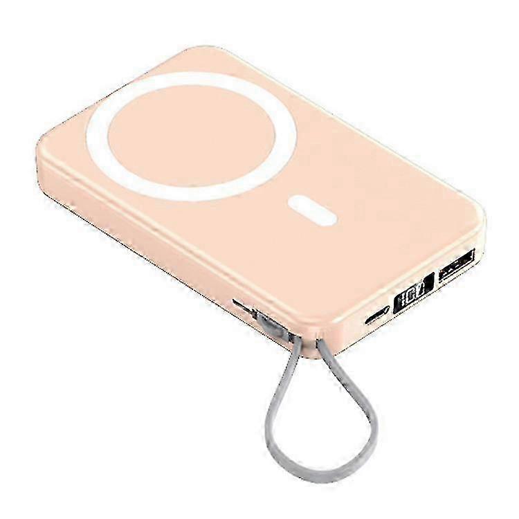 JJT-A51 10000mAh Power Bank Built-in Lightning / Type-C Cable 15W Magnetic Wireless Charging Battery Pack
