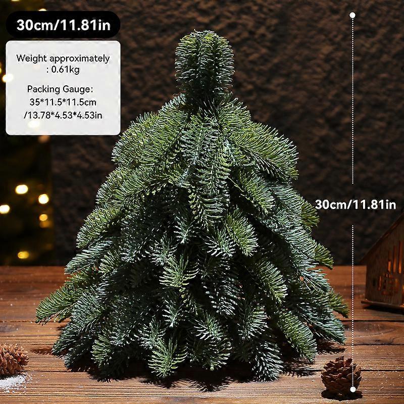 Christmas tree mini Christmas tree pure PE simulation Nobel pine tree high-end restaurant hotel desktop ornaments 30CM Nobel pine bare tree