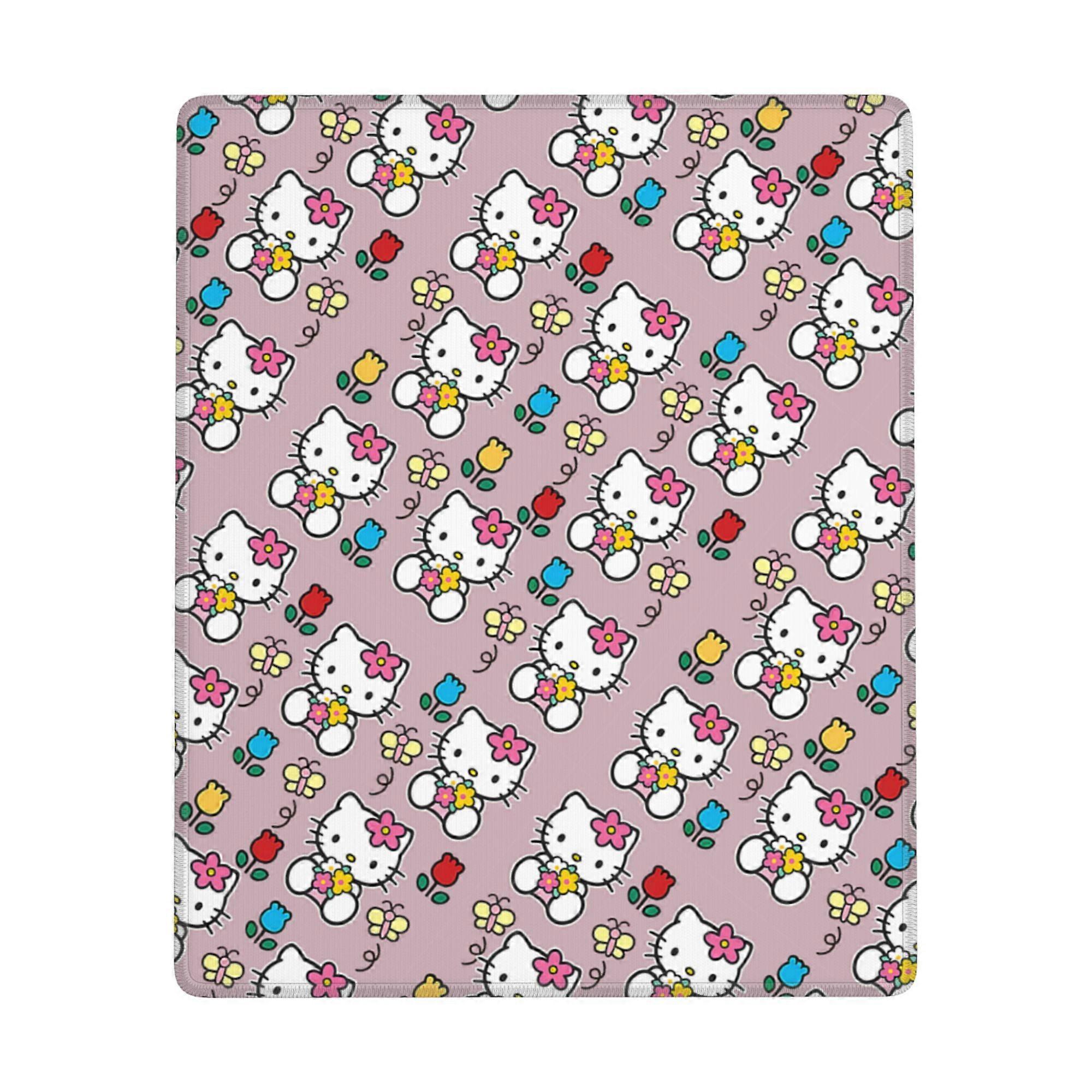 Hello Kitty Anti-slip Rubber Mouse Pad Square Waterproof Desk Pad Suitable for Desktop Decoration Desk Accessories 7x9in (Vertical)