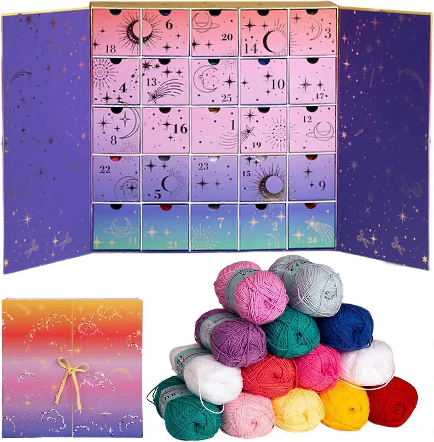 2025 Crochet Advent Calendar, 25 Days of Crochet Projects with Tutorials, Wool Yarn Advent Calendar 2025, DIY Craft Christmas Advent Calendar for Xmas