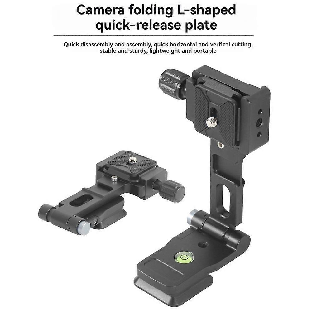 Folding Camera L Holder Quick Release Plate with 1/4 Screws for SLR DSLR Camera Bracket