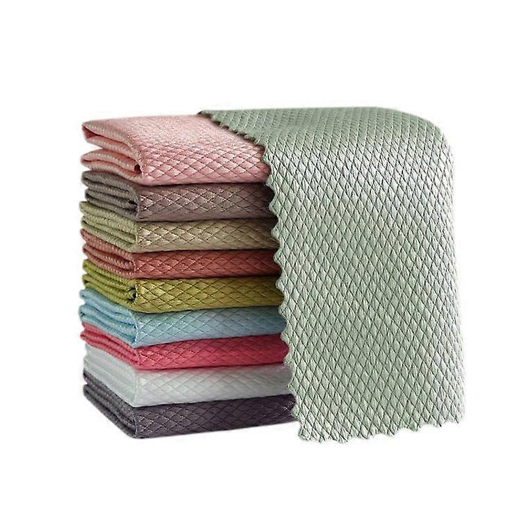 قطعة قماش تنظيف بميزان السمك، 30 × 40 سم، ستوكات، ماصة، خالية من الوبر 10 قطع