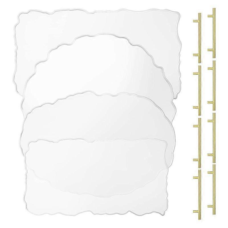 Resin Tray Irregular Casting Epoxy with Gold Handles for DIY Crafts