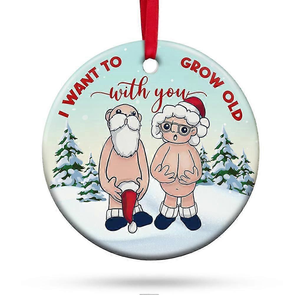 Juletræ vedhæng Fræk sjov julemand trykt julepynt Vintage julehukommelse Mindepynt