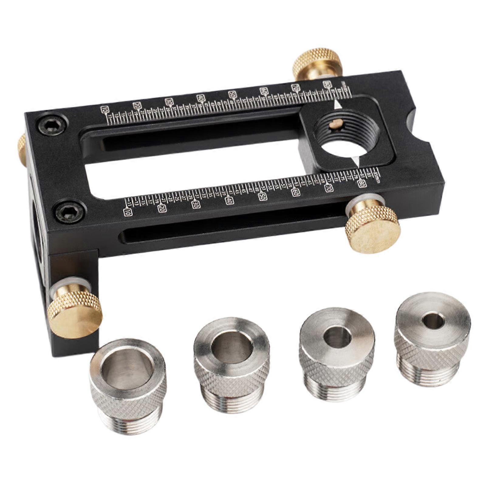 Adjustable Punch Locator Woodworking Drilling Puncher Locator Adjustable Dowel Guide Kit Fixture Hole 2 In 1 Doweling Multicolor