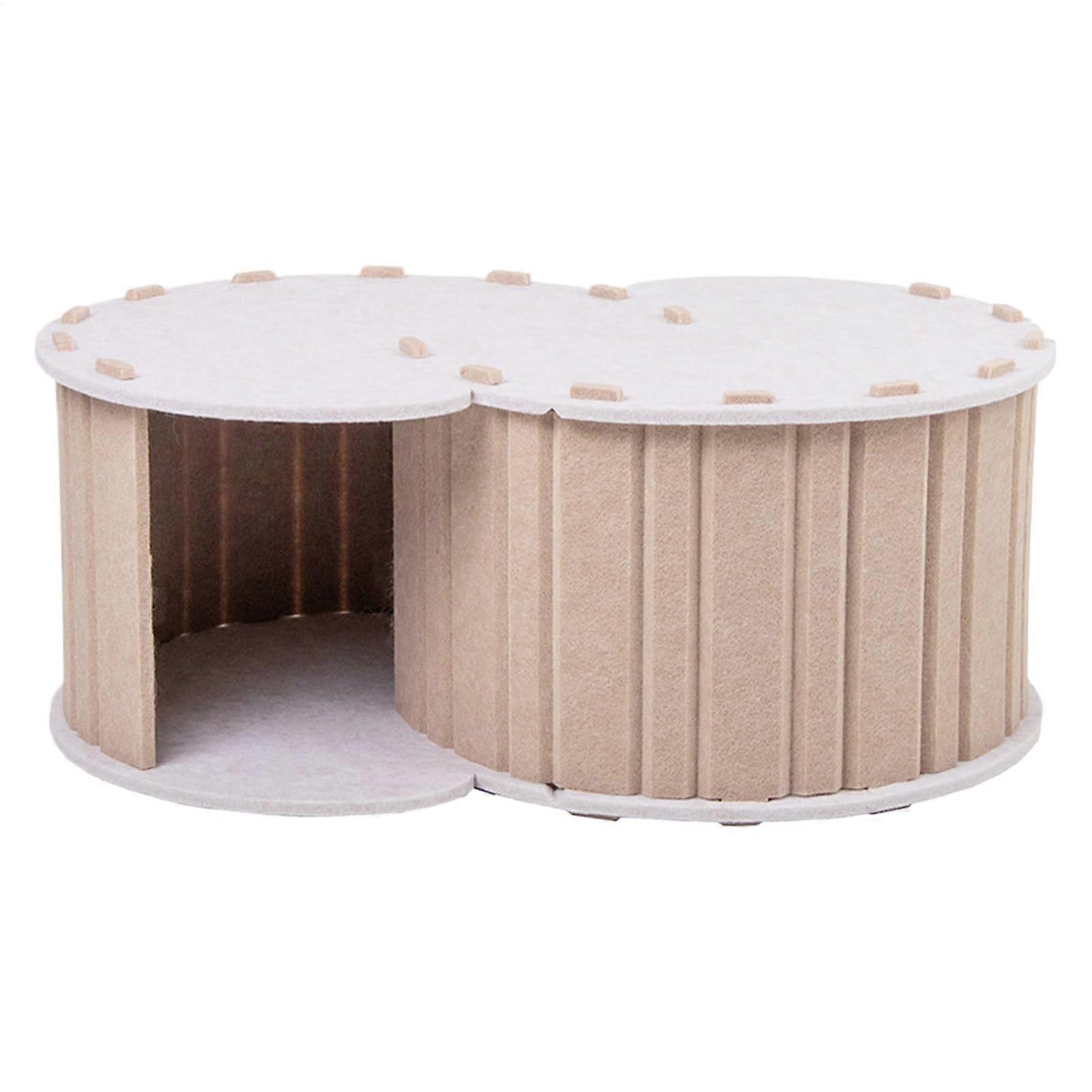 Cat Cave Donut Felt Round Cat Bed With Removable Enclosure For Small Breeds Indoor Outdoor Use Winter Kitten Nap Nest