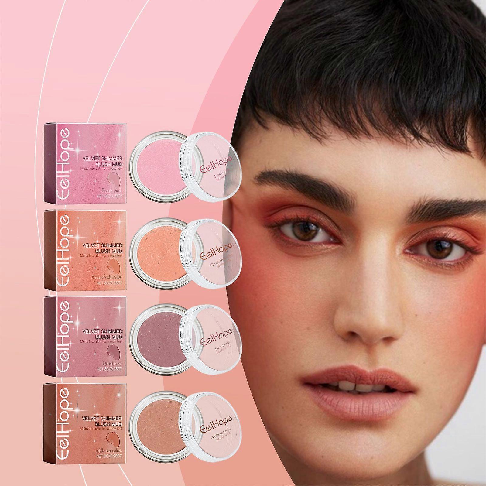 Eelhope Velvet Fine Blush Mud Series: Natural, Light And Color-Enhancing Blush Mud For Cheeks