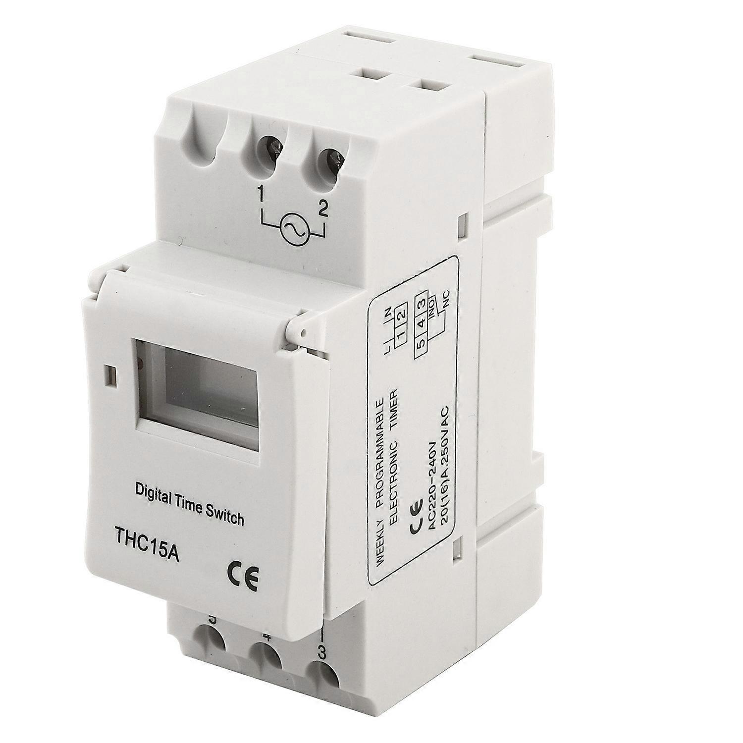 THC15A 220‑240VAC 20A DIN Rail Digital Programmable Timer Switch