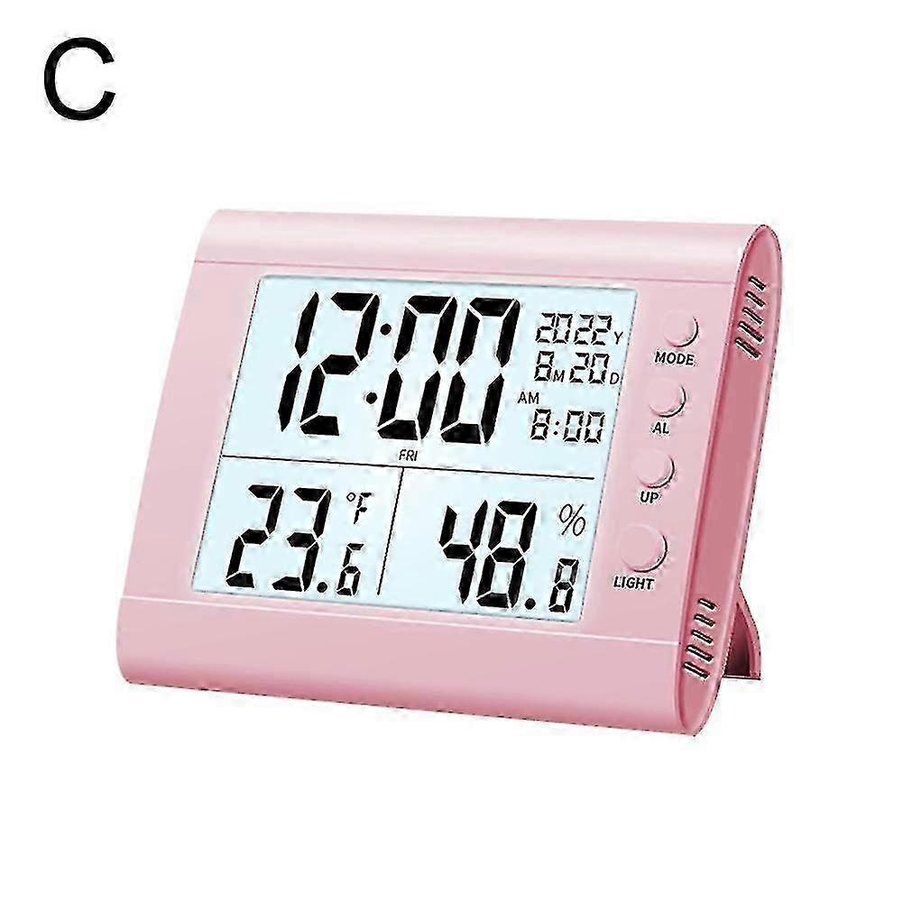 Digital Hygrometer Thermometer with Temperature & Humidity Monitor, Gauge Alarm Clock for Homes and Offices