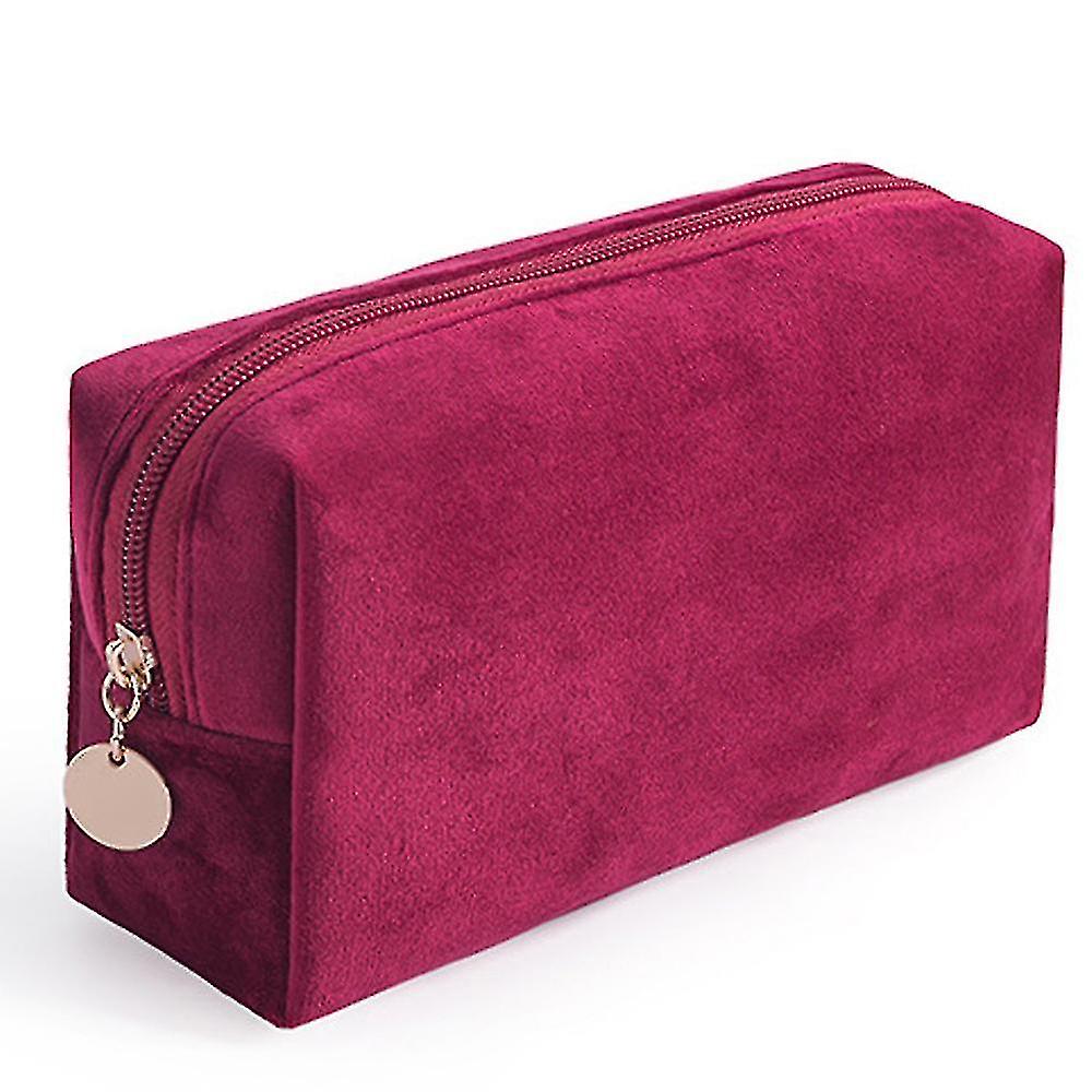 Hair Combs Portable Velvet Bronzing Cosmetic Bag Large Lipstick Bag Red Wine