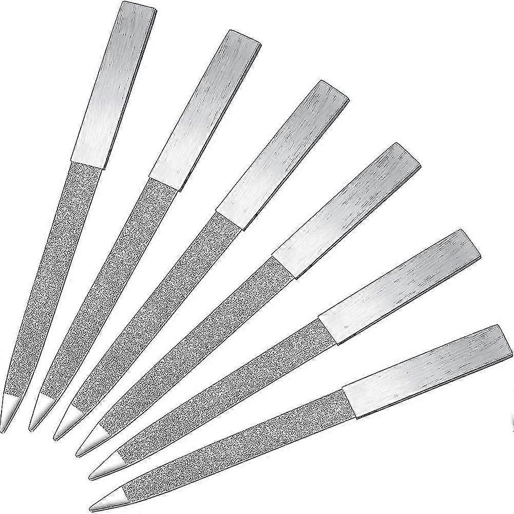 6 Pack Diamond Nail Lima in acciaio inox doppio lato Lima per unghie in metallo Buffer cy