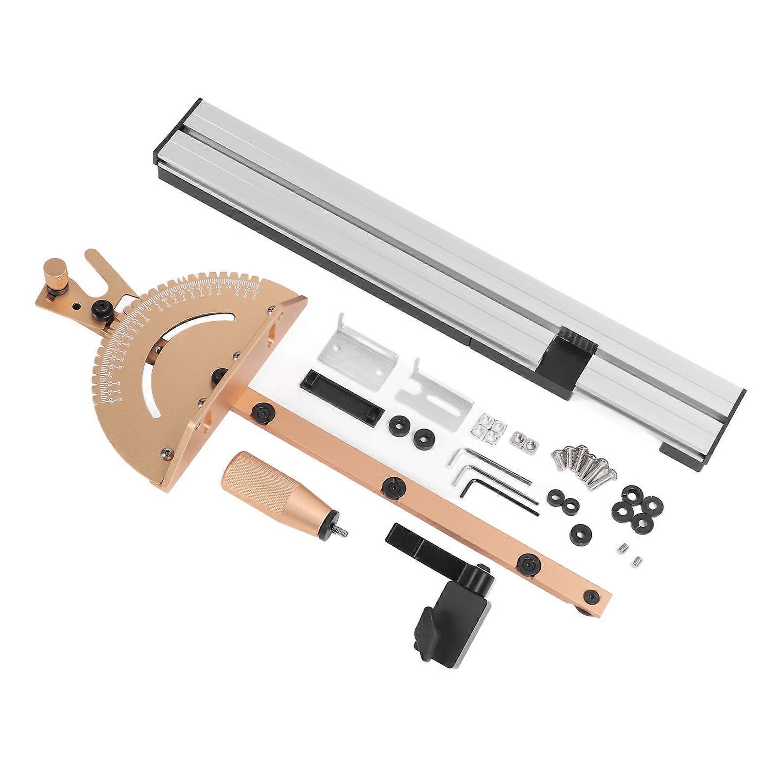 Angle Miter Gauge with Track Stop Aluminum Alloy Assembly Ruler for Woodworking Table Saw Router