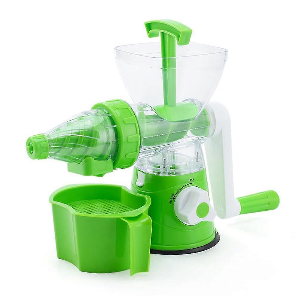 Manual Juicer Silicone Suction Bottom HandCranked Portable Easy Storage Green Squeezer