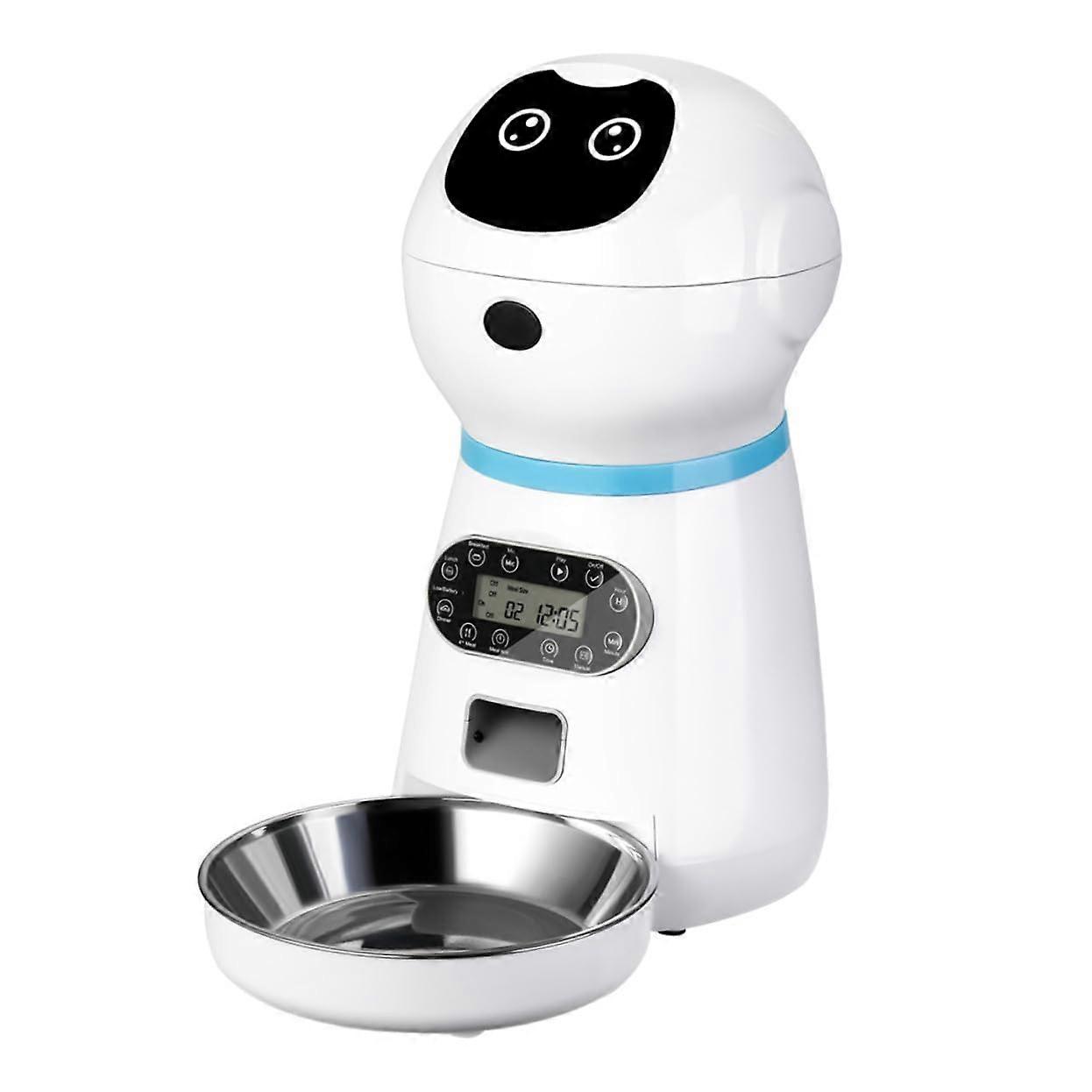 Automatic Cat Feeder Large Capacity Timed Digital Timer Voice Recording Four Meals Daily For Cats Dogs Rabbits Smart Robot Dispenser