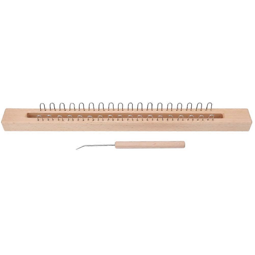 Rectangular Wooden Weaving Loom Hand Wool Knitting Machine with Elbow Crochet Hook