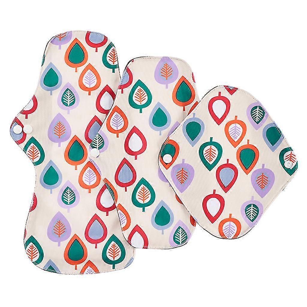 3pcs Tissu Serviettes hygiéniques Serviettes réutilisables 3 tailles Serviettes menstruelles pour une utilisation nocturne à flux lourd