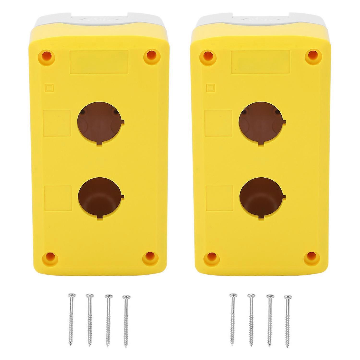 2 Sets Push Button Box Switch Case Control Station Shell Waterproof 2 Holes for Machine