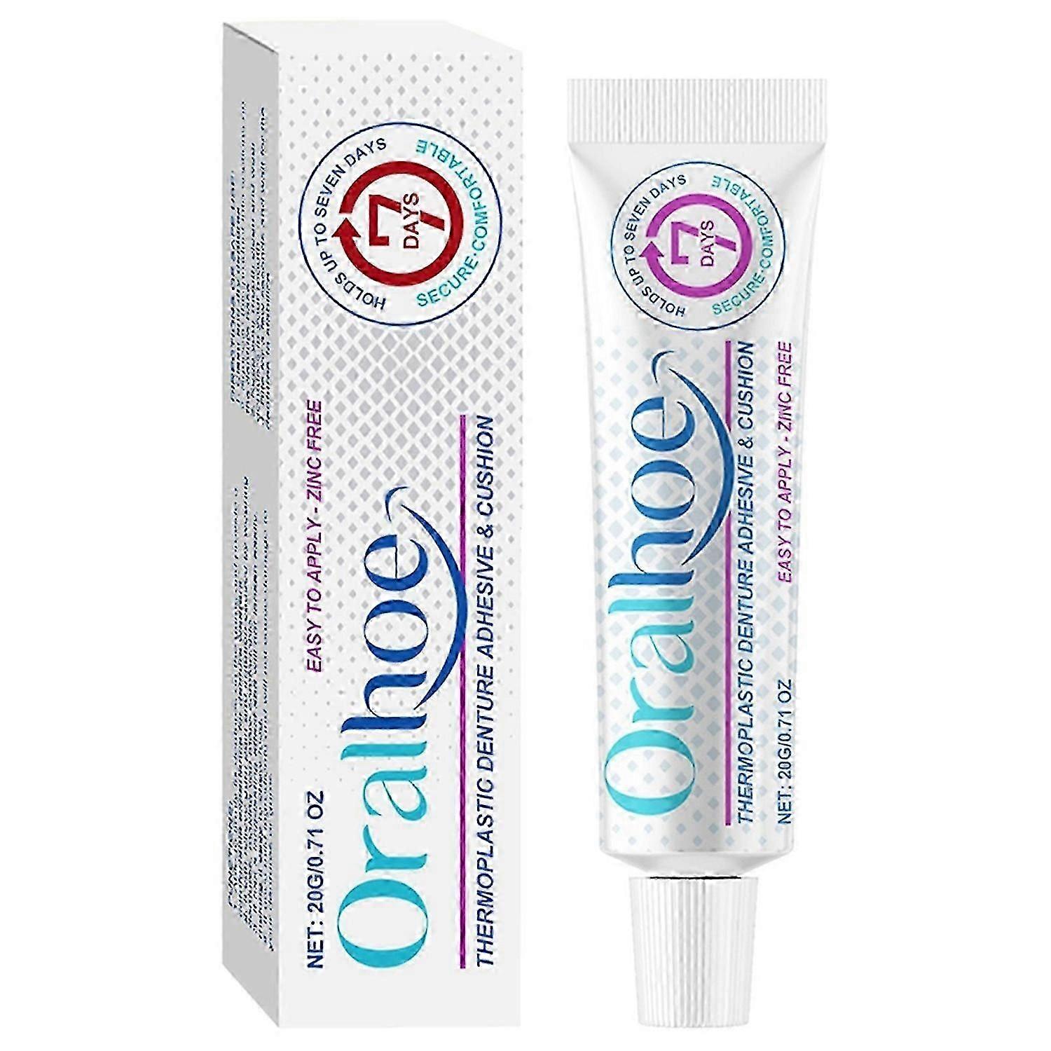 Långvarigt självhäftande protesgrepp för löständer