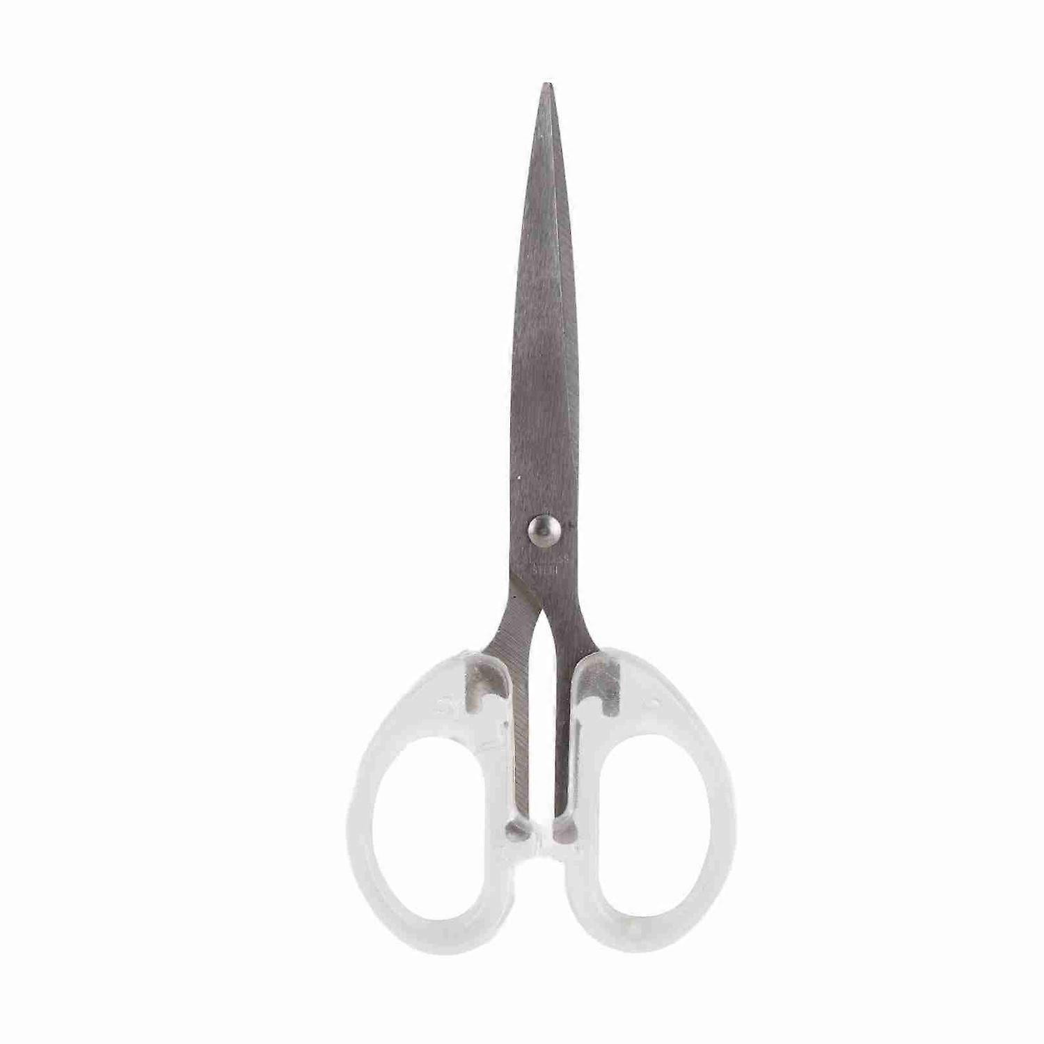 Craft Scissors Clear Frosted Handle Comfortable Grip Portable Paper Fabric Scissors for Student Teac