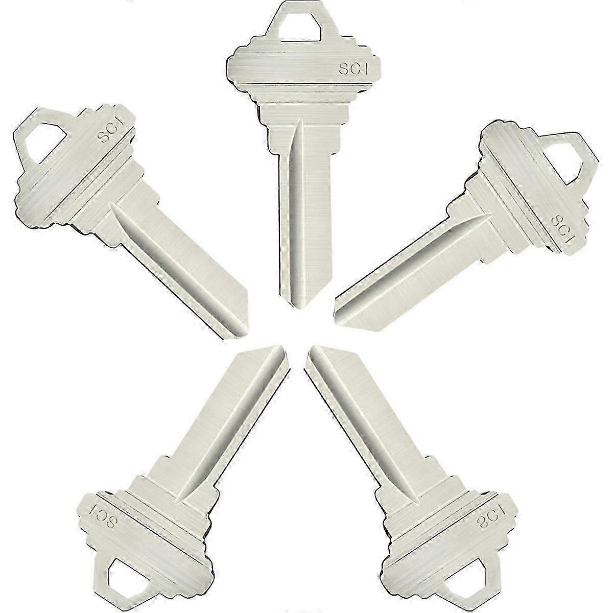 Blank Keys SC1 Key Blanks Pack of 100Pcs Blank Key House Office Brass Key Blank, Silver