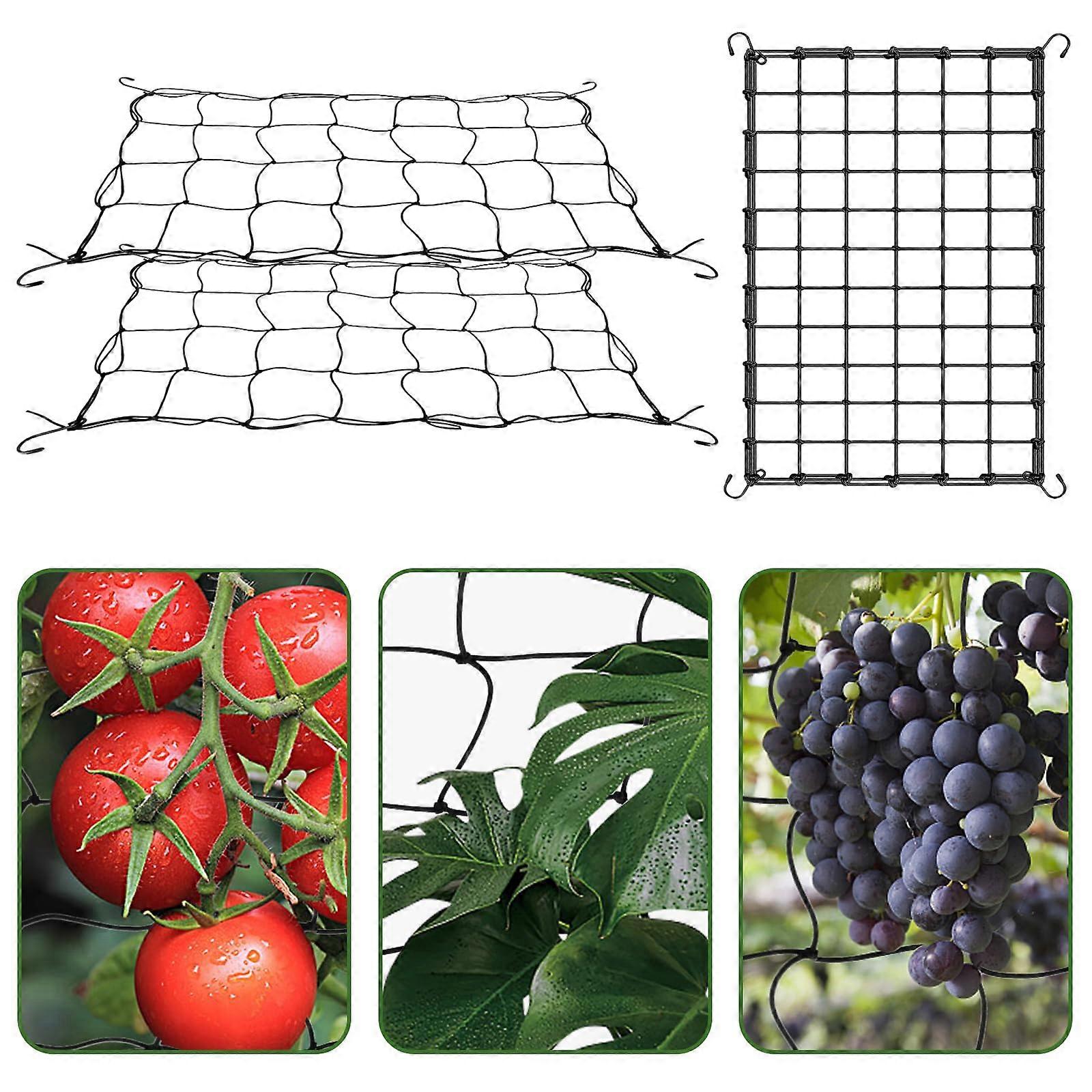Nylon Trellis Netting Indoor Outdoor Planting 3 Piece Pack 2 By 4 Inch Size Includes 12 S Hooks Flexible Durable