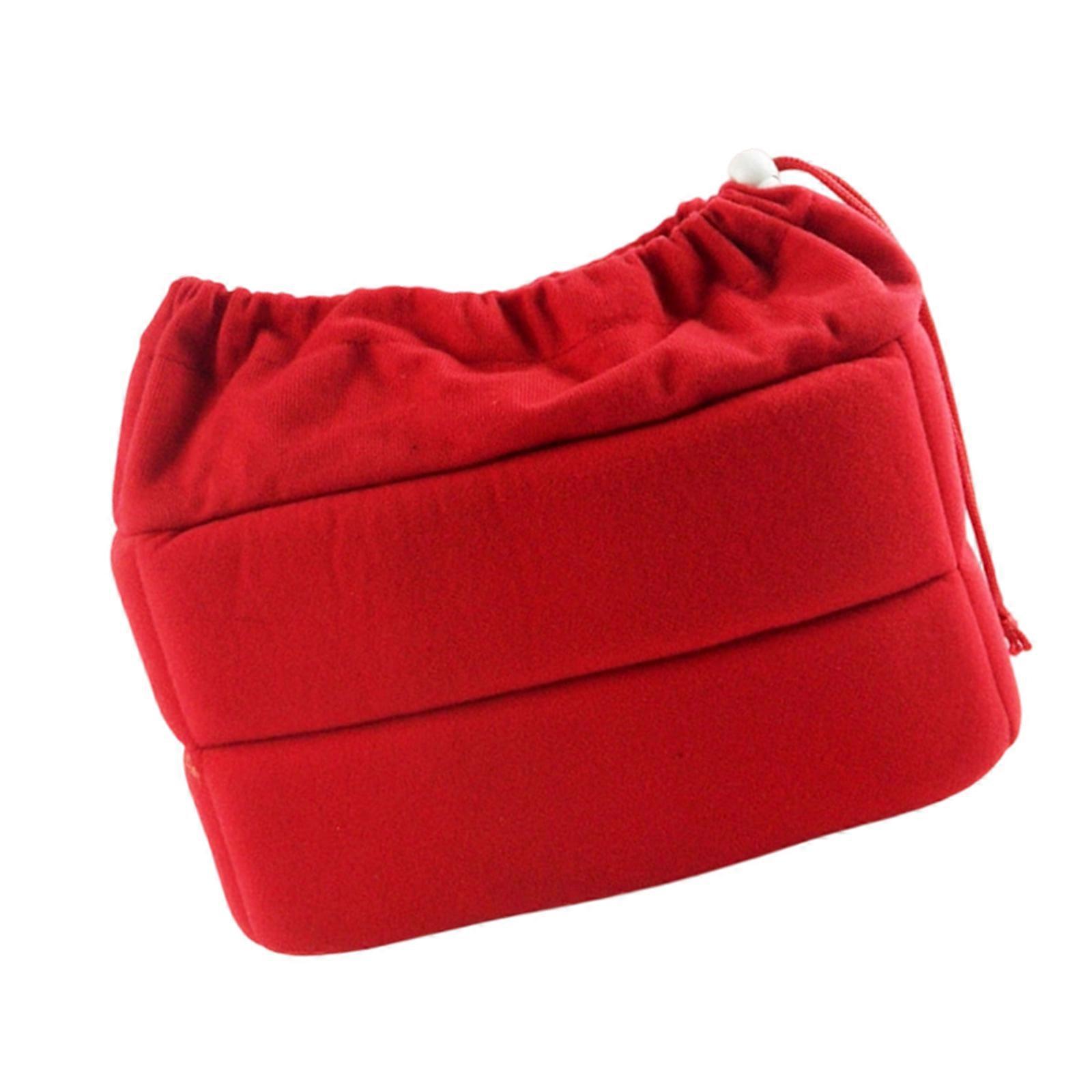 Velvet Camera Storage Bag With Thickened Shockproof Padding Multi Functional Interior Space For DSLR Lens Protections  Red