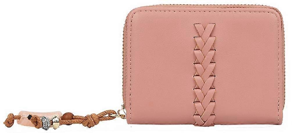 Long and Son Woven Detail Purse - Dark Pink
