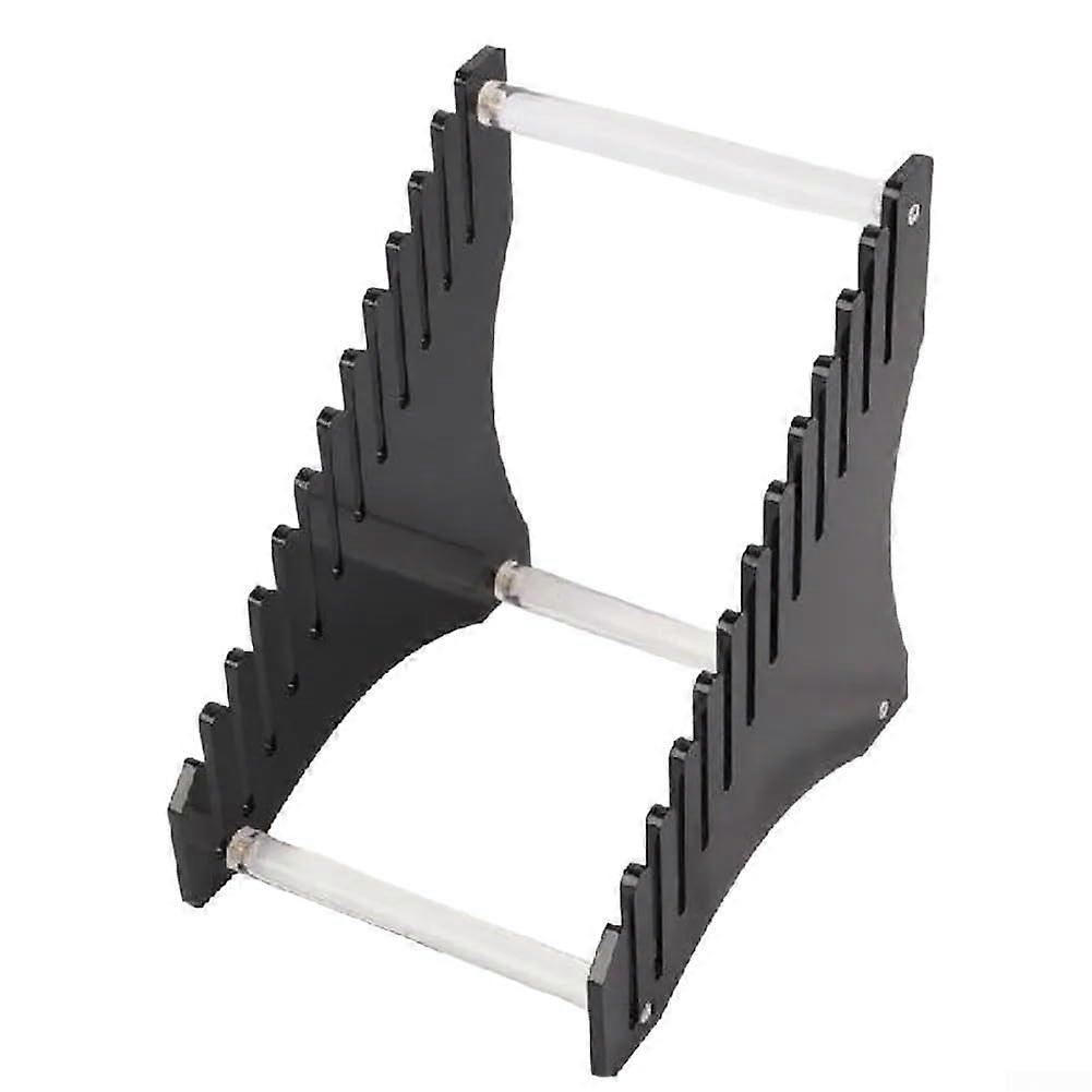 Acrylic CD Vinyl Record Storage Rack with 12 Slots for Desktop Display, Black Finish