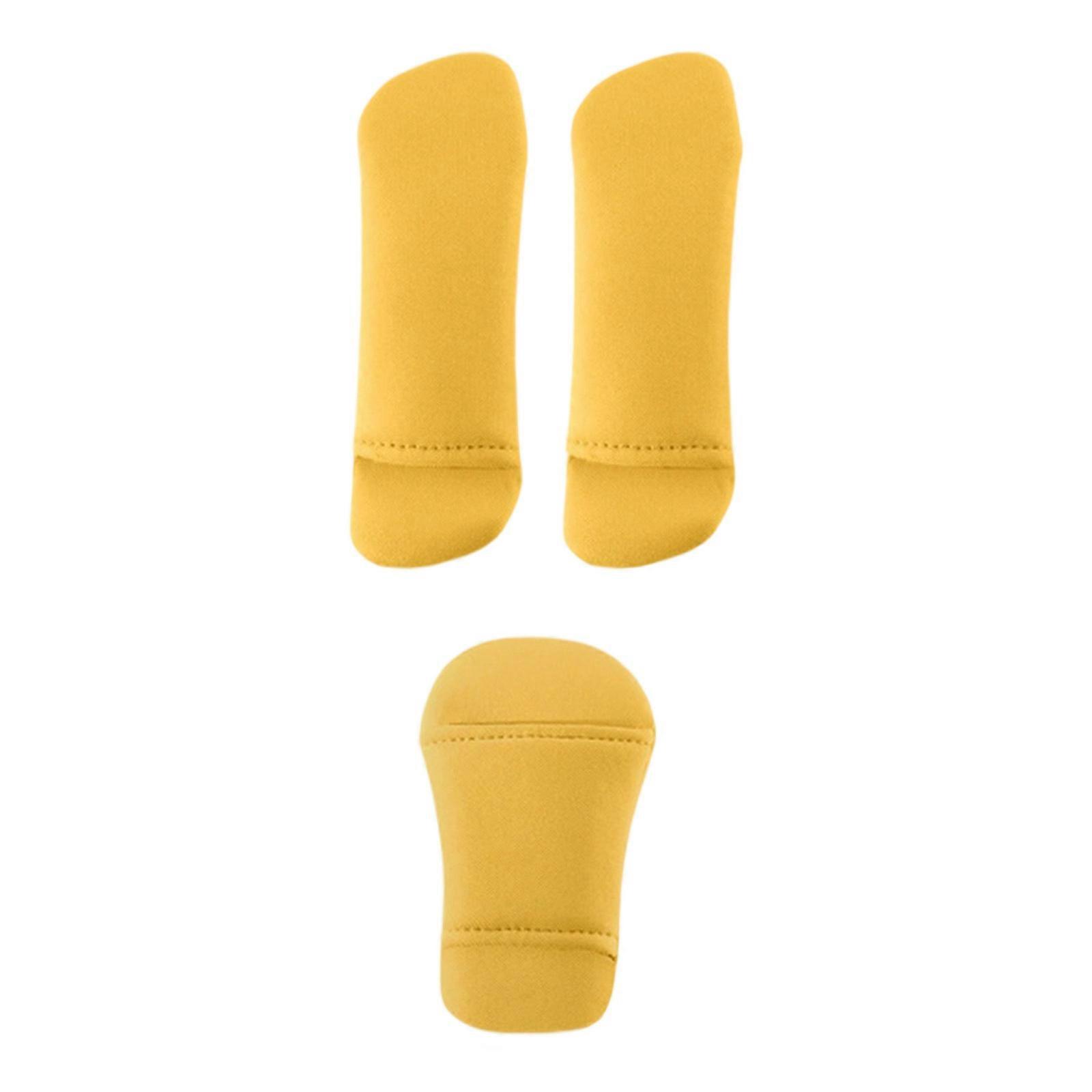 3Pcs Soft Resin Cotton Strollers Cushion Set With Shoulder Pads And Front Crotch Protector For Infant Safety  Yellow