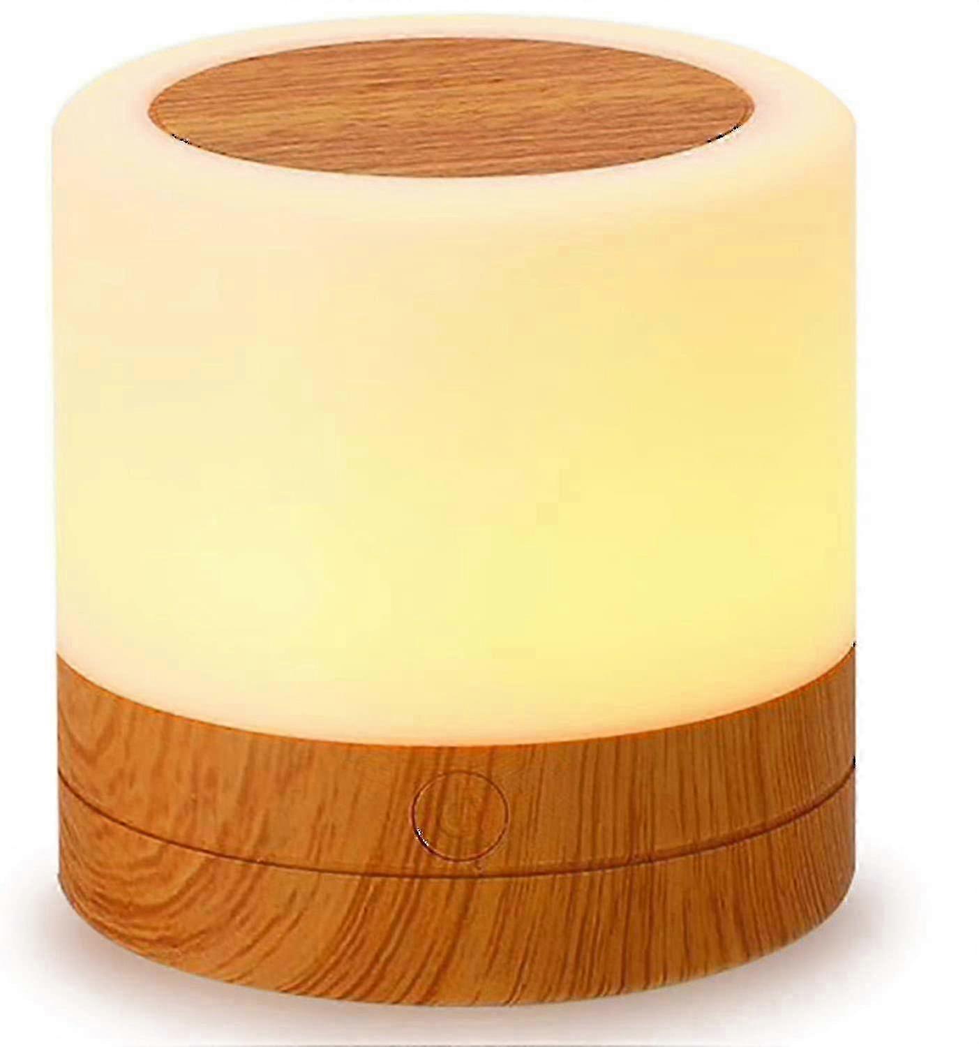 Touch Desktop Remote Control Led Colorful Lights, Wood Grain Charging Night Light Pat Atmosphere Light