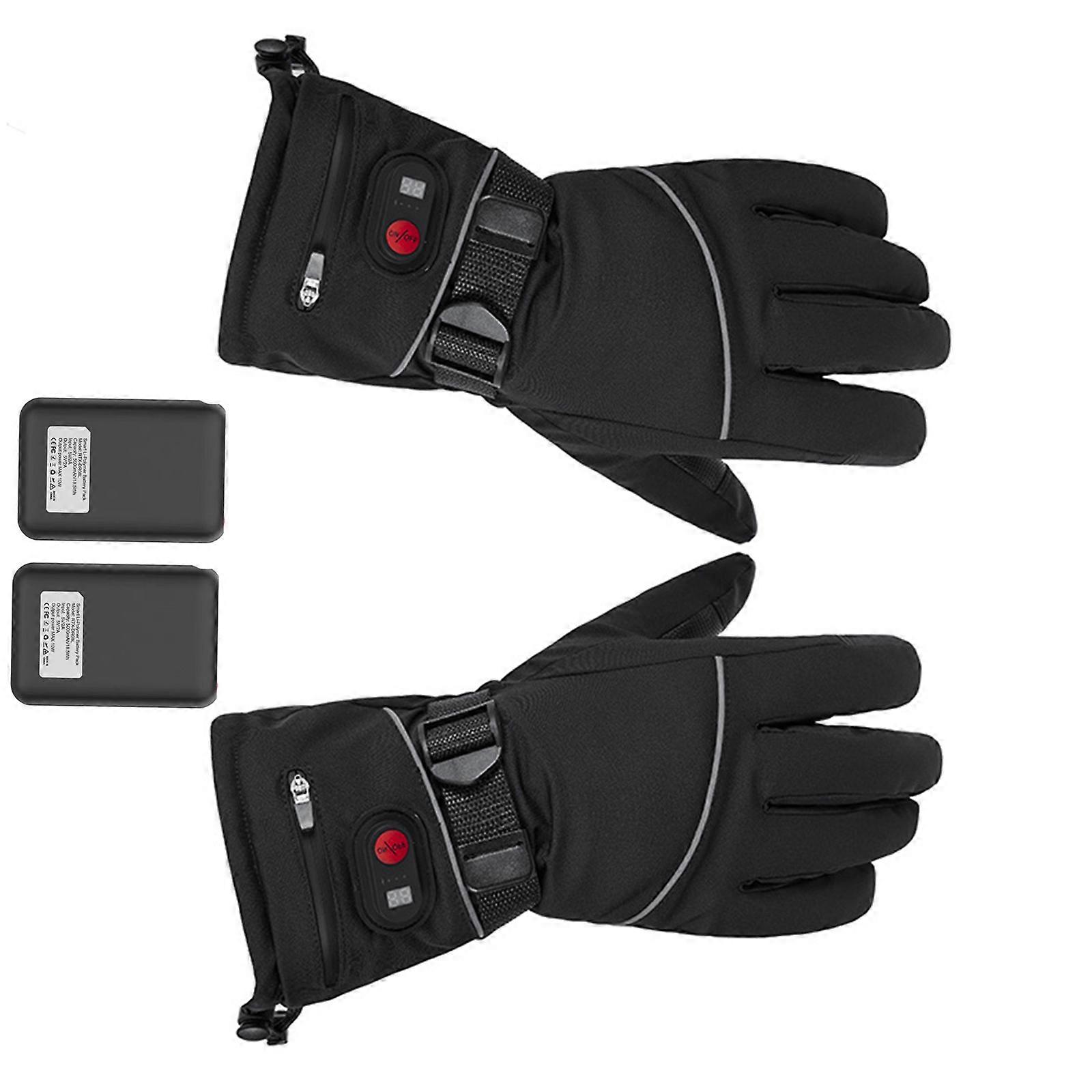 Sähkölämmitteiset lämpimät käsineet vedenpitävät lumihiihtohanskat lumihanskat kosketusnäytöt tuulenpitävät aikuisten työkäsineet musta