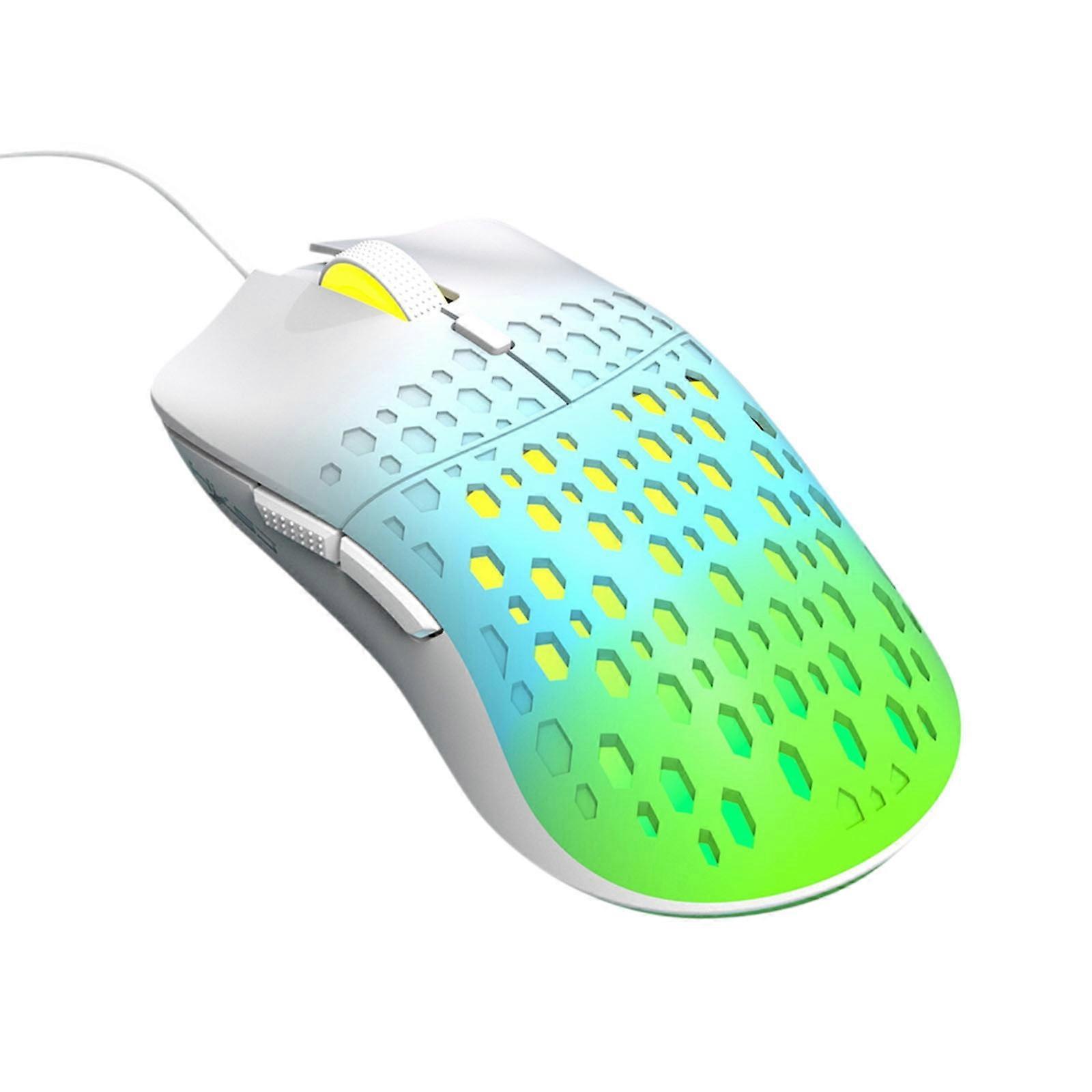 Zeceouar Wired Gaming Mouse 3600dpi, Colorful Light, Lightweight Ergonomic Design for Office & Esports – Compatible with PC