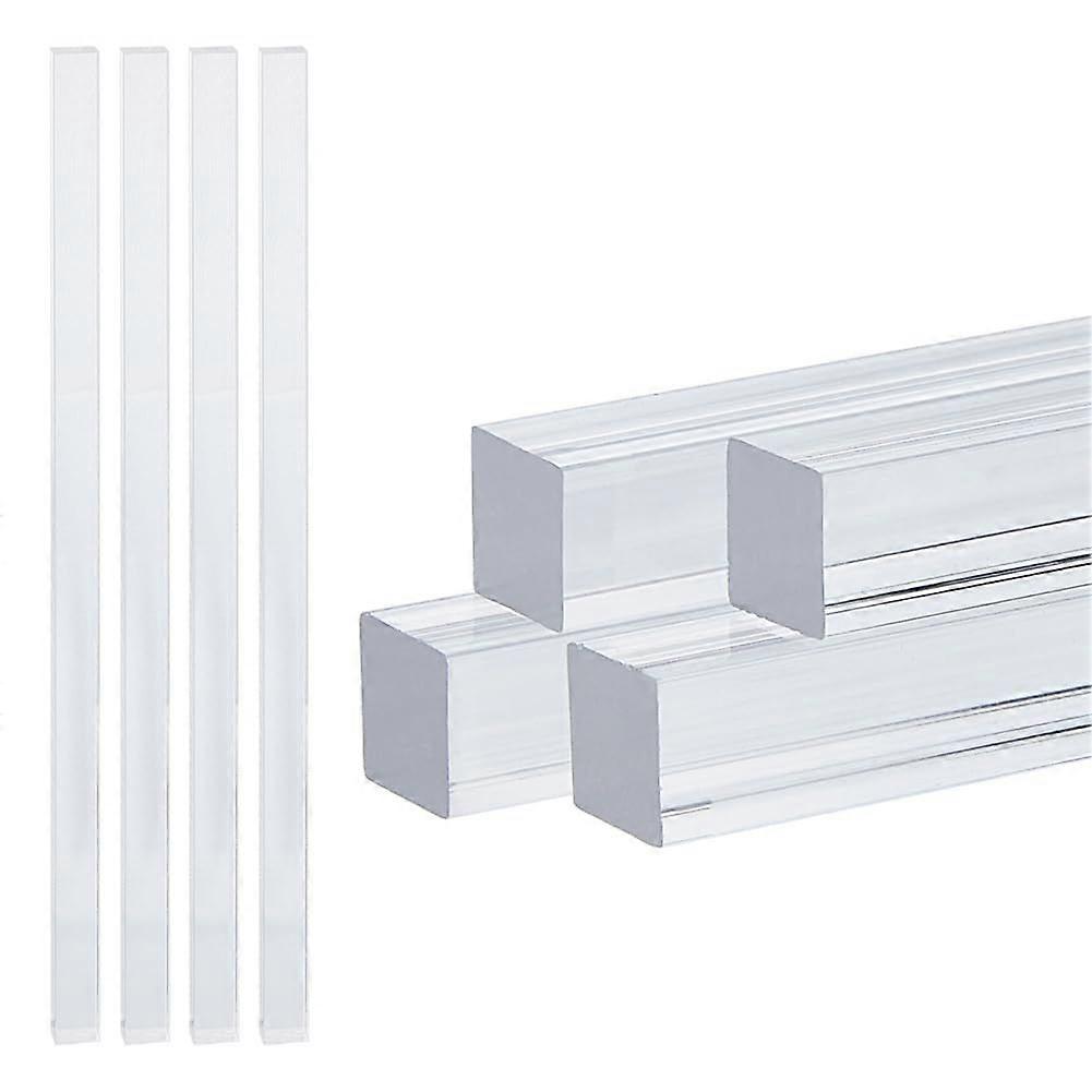 4Pcs Acrylic Square Rod 248x10x10mm Clear Square Stick Dowel Rods Assortment Kit Solid Bar DIY Model Material for Model Making DIY Lighting Fixture Ha