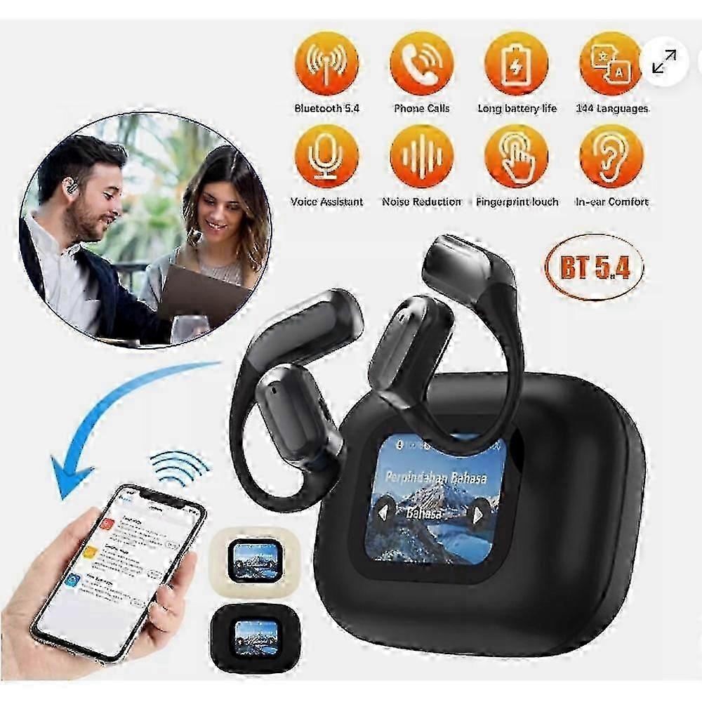 2025 144+ langues AI Translator Écouteurs Écouteurs de traduction Bluetooth en temps réel