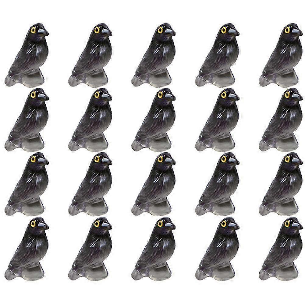 Mini Resin Crows Bulk Black Raven Figurines Halloween Displays