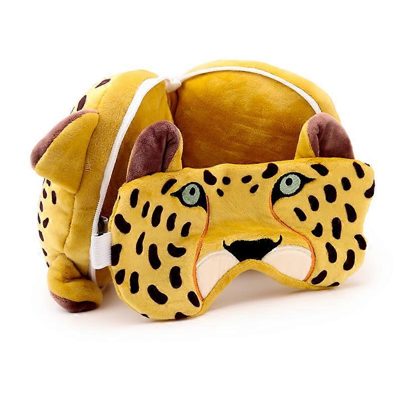 Relaxeazzz Travel Pillow  Eye Mask - Leopard 1 Pack