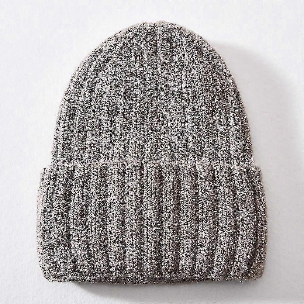 Cappello Beanie foderato in raso di seta unisex, berretto grosso con cashmere a righe per l'inverno