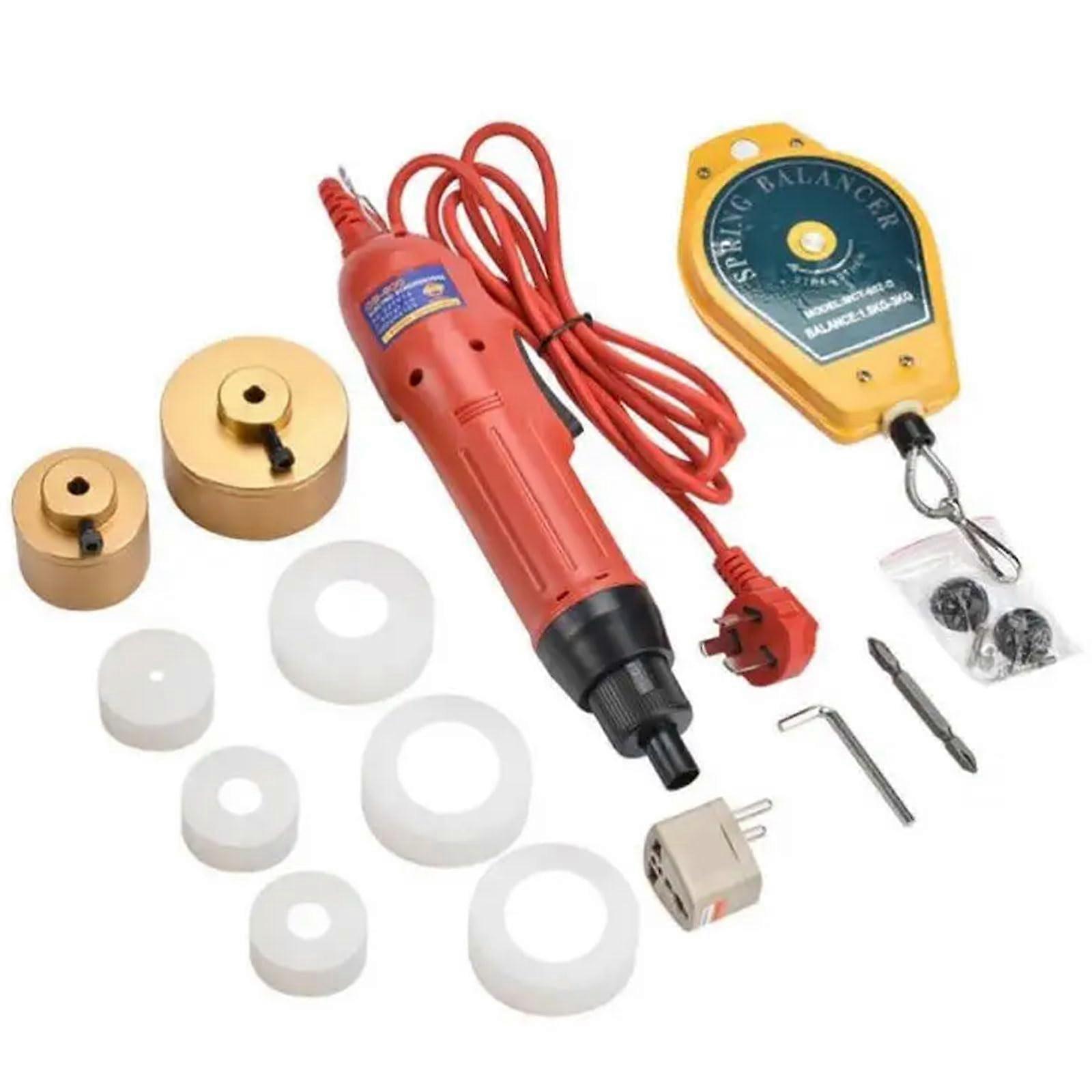 Electric Bottle Capper with Adjustable Torque 1050mm, 6 Heads, Ergonomic Grip for Plastic Bottles