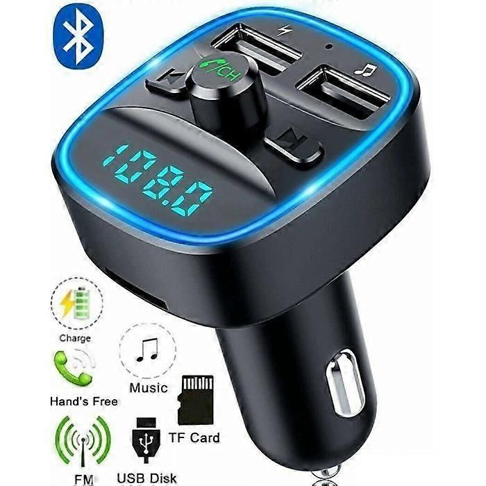 Wireless FM transmitter - Bluetooth - MP3 adapter - USB charger - Hands-free - White