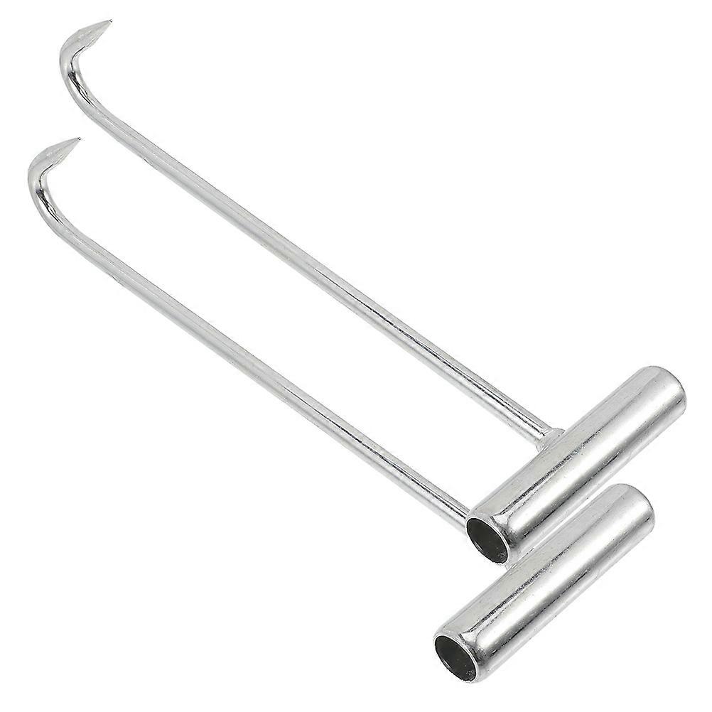 Durable Galvanized Iron Manhole Lifter Hook for Home Use with Compact Design 2 Pieces