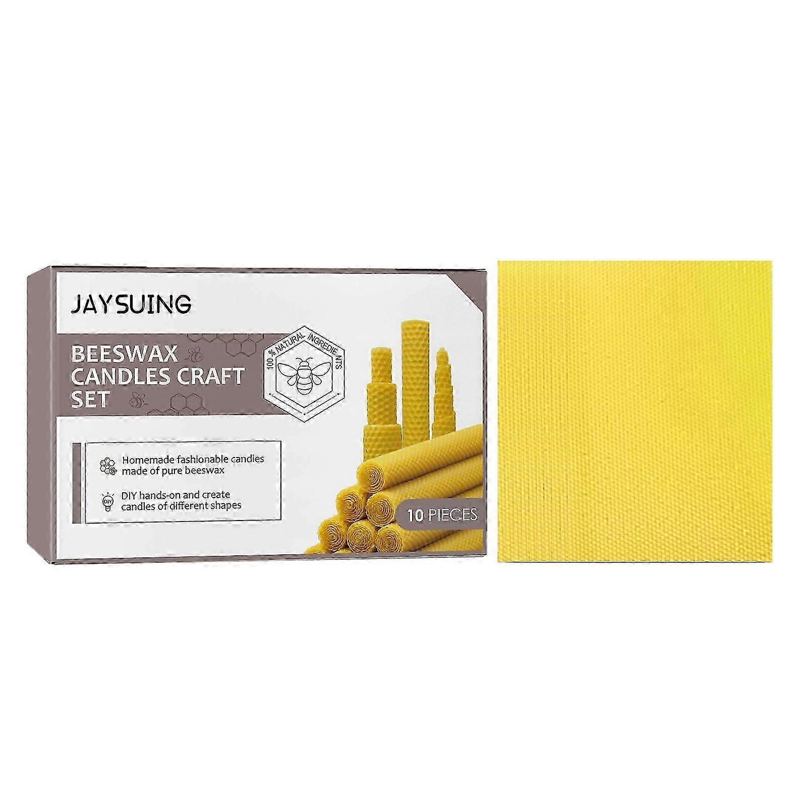 Handmade Beeswax Tablets for DIY Candles - Creative Honeycomb Candle Making Kit - 10pcs Pure Beeswax Roll Wax