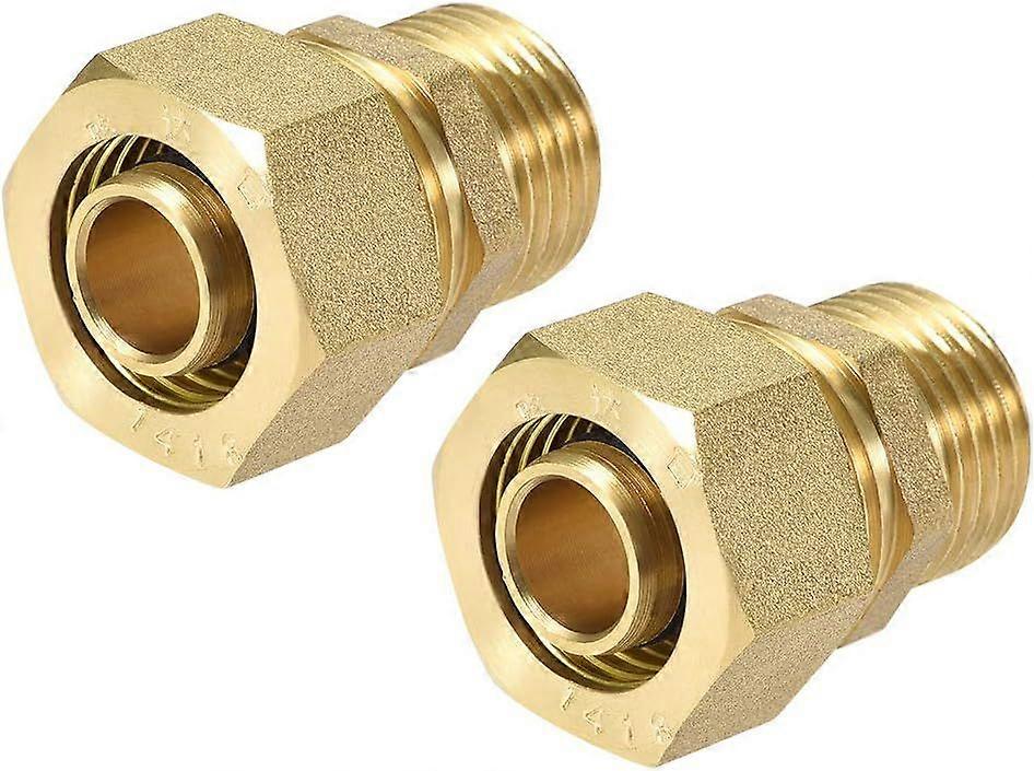 Brass compression pipe fitting adapter for 18 mm pipe OD x G1/2 male thread,